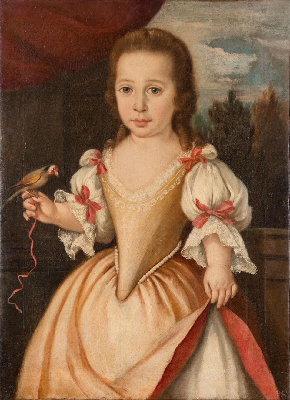Fra Galgario - Ritratto di dama aristocratica con uccellino, attribuito